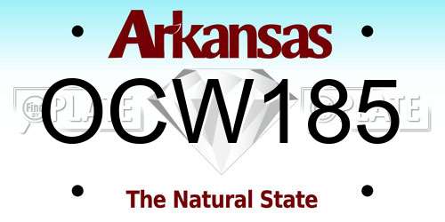 OCW185 Arkansas License Plate