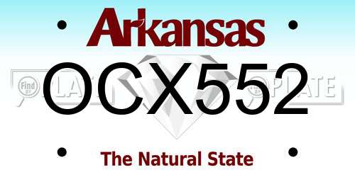OCX552 Arkansas License Plate
