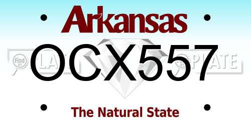 OCX557 Arkansas License Plate