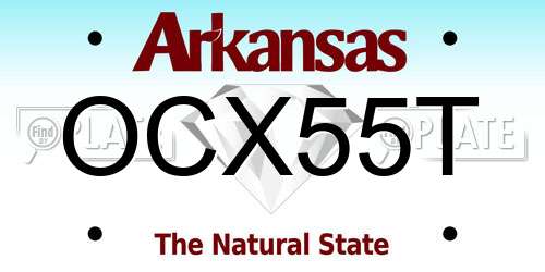 OCX55T Arkansas License Plate