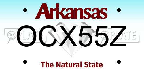 OCX55Z Arkansas License Plate