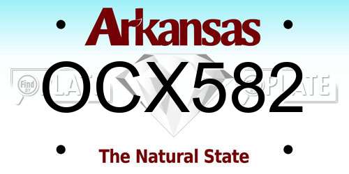 OCX582 Arkansas License Plate