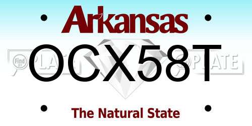 OCX58T Arkansas License Plate