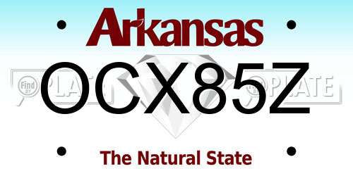 OCX85Z Arkansas License Plate