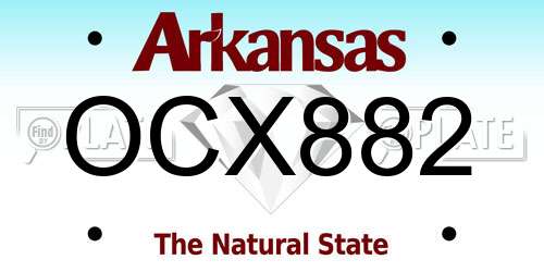 OCX882 Arkansas License Plate