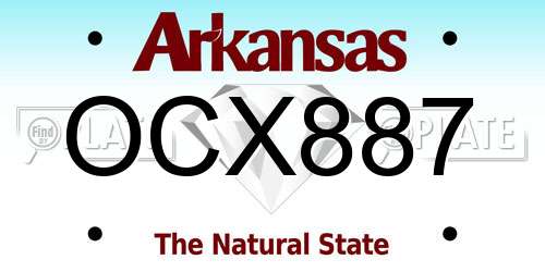 OCX887 Arkansas License Plate