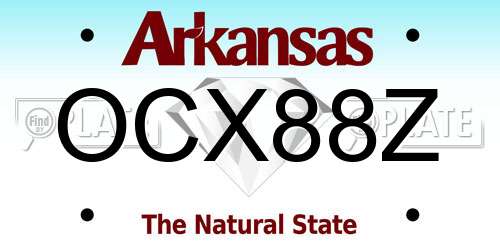 OCX88Z Arkansas License Plate