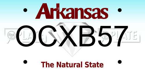 OCXB57 Arkansas License Plate