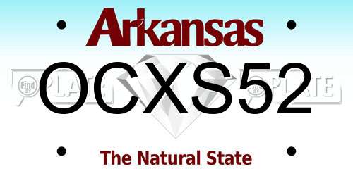 OCXS52 Arkansas License Plate