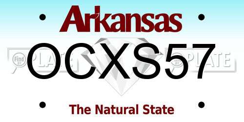 OCXS57 Arkansas License Plate