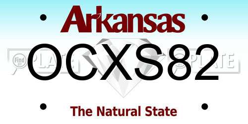 OCXS82 Arkansas License Plate