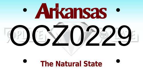 OCZ0229 Arkansas License Plate