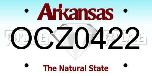 OCZ0422 Arkansas License Plate