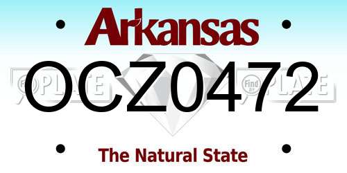 OCZ0472 Arkansas License Plate