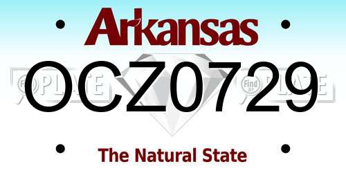 OCZ0729 Arkansas License Plate