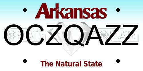 OCZQAZZ Arkansas License Plate