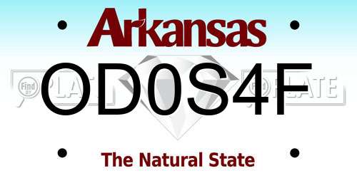 OD0S4F Arkansas License Plate
