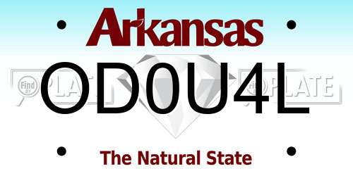 OD0U4L Arkansas License Plate