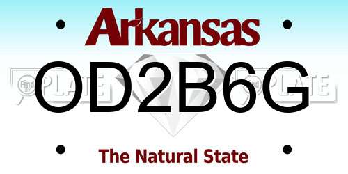 OD2B6G Arkansas License Plate