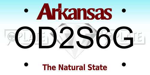 OD2S6G Arkansas License Plate
