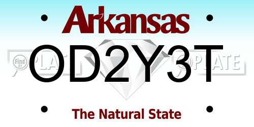 OD2Y3T Arkansas License Plate