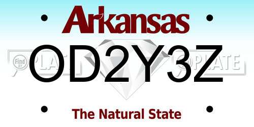 OD2Y3Z Arkansas License Plate