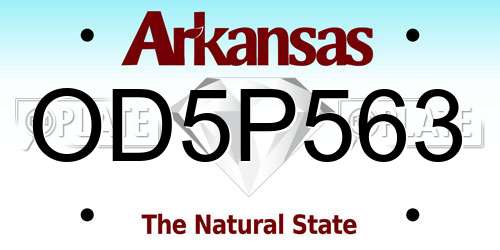 OD5P563 Arkansas License Plate