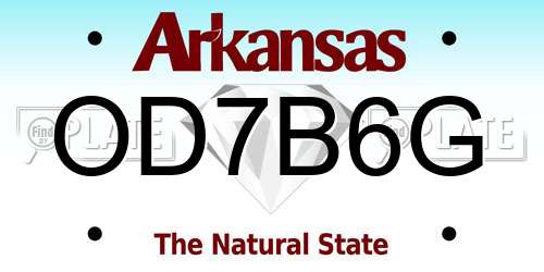 OD7B6G Arkansas License Plate