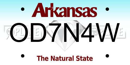 OD7N4W Arkansas License Plate