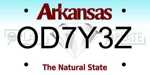 OD7Y3Z Arkansas License Plate