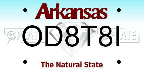 OD8T8I Arkansas License Plate