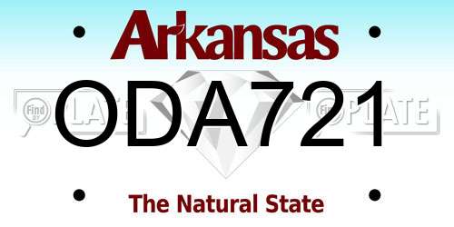 ODA721 Arkansas License Plate