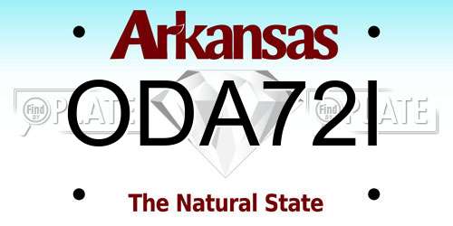 ODA72I Arkansas License Plate