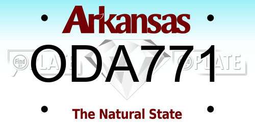 ODA771 Arkansas License Plate