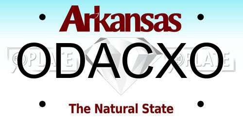 ODACXO Arkansas License Plate