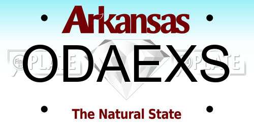 ODAEXS Arkansas License Plate