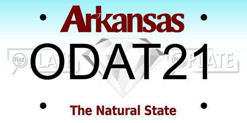 ODAT21 Arkansas License Plate