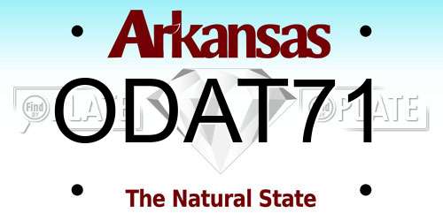 ODAT71 Arkansas License Plate