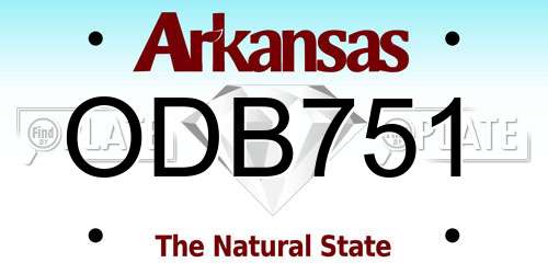 ODB751 Arkansas License Plate