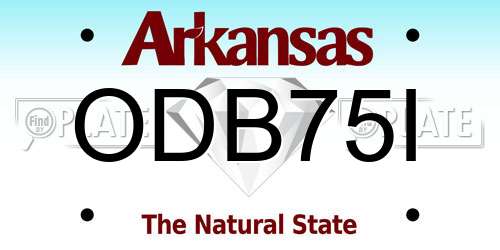 ODB75I Arkansas License Plate