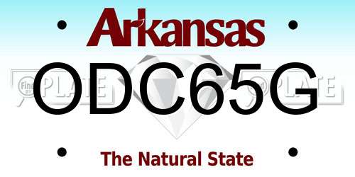 ODC65G Arkansas License Plate