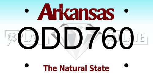 ODD760 Arkansas License Plate