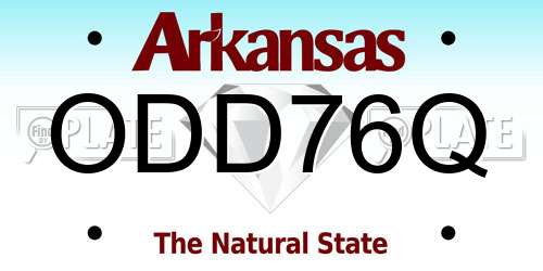 ODD76Q Arkansas License Plate