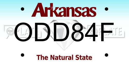 ODD84F Arkansas License Plate
