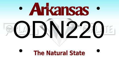 ODN220 Arkansas License Plate