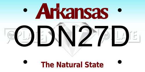 ODN27D Arkansas License Plate