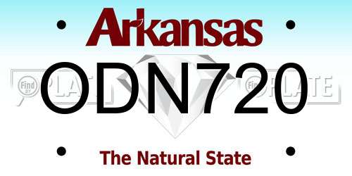 ODN720 Arkansas License Plate