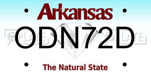 ODN72D Arkansas License Plate
