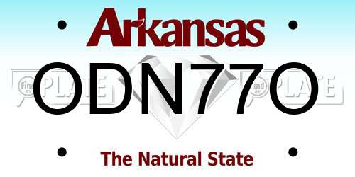 ODN77O Arkansas License Plate