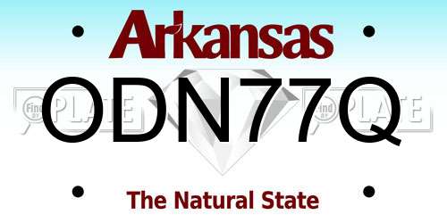 ODN77Q Arkansas License Plate